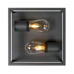 Lucide Carlyn Modern Flush Ceiling Light Bathroom - 2Xe14 - Ip54 - Black - thumbnail 9