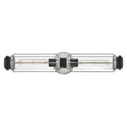 Luminosa Lighting Elstead Masthead 2 Light Outdoor Wall Light Polished Chrome & Black Ip44