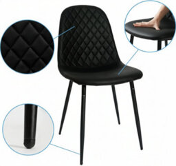 Kosy Koala Modern Dining Table Set With 4 Black Gem Pattern Chairs Kitchen Dining Room Furniture - thumbnail 5