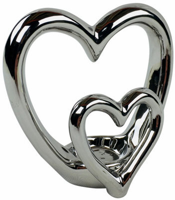 Garden Greatness Silver Double Heart Tealight H - image 1