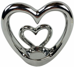Garden Greatness Silver Double Heart Tealight H - thumbnail 3