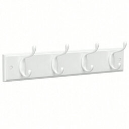 LEDREM Coat Rack, Wall-Mounted Coat Hook, 4 Dual Metal Hooks, For Coats, Bags, In The Hallway, Bedroom, Living Room, White - thumbnail 3