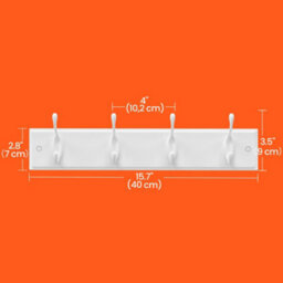 LEDREM Coat Rack, Wall-Mounted Coat Hook, 4 Dual Metal Hooks, For Coats, Bags, In The Hallway, Bedroom, Living Room, White - thumbnail 4