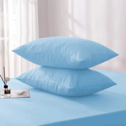 Ameha Bedding Pillowcase-Plain Dyed Light Blue Breathable Envelope Durable Pillow Cover 2 Pair (50 X 75 Cm) Pillow Covers - thumbnail 4