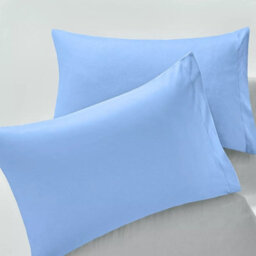 Ameha Bedding Pillowcase-Plain Dyed Light Blue Breathable Envelope Durable Pillow Cover 2 Pair (50 X 75 Cm) Pillow Covers - thumbnail 2