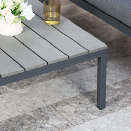 Rhea Platform Corner Sofa  4 Seater Garden Lounge Set With Table Gray - thumbnail 4
