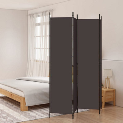 Berkfield 4-Panel Room Divider Brown 200X220 Cm Fabric - image 1
