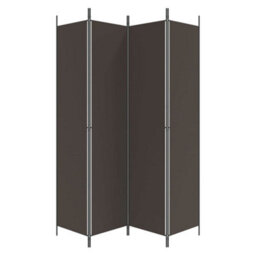 Berkfield 4-Panel Room Divider Brown 200X220 Cm Fabric - thumbnail 5