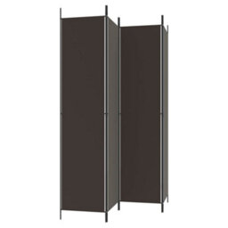 Berkfield 4-Panel Room Divider Brown 200X220 Cm Fabric - thumbnail 4