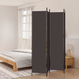 Berkfield 4-Panel Room Divider Brown 200X220 Cm Fabric
