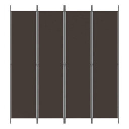 Berkfield 4-Panel Room Divider Brown 200X220 Cm Fabric - thumbnail 3