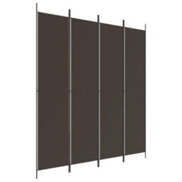 Berkfield 4-Panel Room Divider Brown 200X220 Cm Fabric - thumbnail 2