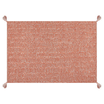 Wyld And Coco Hand-Tufted Orange Cotton Rug 140 X 200 Cm - Low Pile Boho Modern Area Rug - image 1