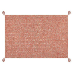 Wyld And Coco Hand-Tufted Orange Cotton Rug 140 X 200 Cm - Low Pile Boho Modern Area Rug - thumbnail 1