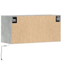 Berkfield Tv Wall Cabinet With Led Lights Concrete Grey 80X31X35 Cm - thumbnail 8