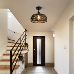 Harper Living Easy Fit Handwoven Rope Ceiling Light Shade With Reducer Ring, E27/b22 Black Woven Shade For Pendant Lights & Floor - thumbnail 4