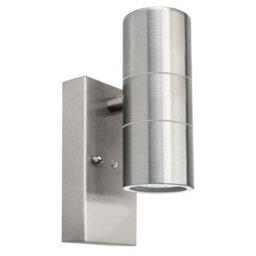 Long Life Lamps Company Outdoor Up Down Wall Light Dusk Till Dawn Sensor Stainless Steel Finish Zlc0203Dtd - thumbnail 1