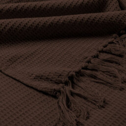 Ehc Waffle Cotton Woven Super Giant Sofa Throw, Up To 4 Seater Sofa/ Super King Size Bed 250 X 380 Cm, Chocolate - thumbnail 2