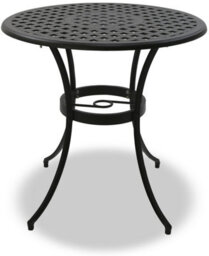 Homeology Prego Black Outdoor Garden Table And 2 Large Chairs With Armrests Cast Aluminium Bistro Set - thumbnail 4
