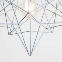 Valuelights Sadira Retro Matt Black Ceiling Pendant Light Fitting With Grey Geometric Star Shade - thumbnail 5