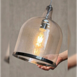 Long Life Lamps Company Modern Clear Transparent Glass Ceiling Pendant Shade Bell Bubble Effect H3022 - thumbnail 6