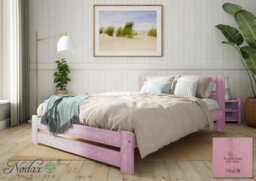 Nodax Durable & Eco-Finish Colour Wooden Bed Frame With Woodstain Finish - F1 Aurora Bed Frame 4Ft (Purple Lilac)