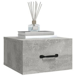 Berkfield Wall-Mounted Bedside Cabinet Concrete Grey 35X35X20 Cm - thumbnail 4