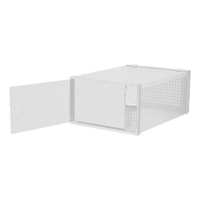 12Pk Clear Plastic Stackable Shoe Storage Boxes Rack - image 1