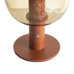 Wyld and Coco Nexa Modern Wireless Led Table Lamp - Brown Aluminium Frame With Oval Glass Shade, Touch Dimmer, 3 Colour Temperatures - thumbnail 6