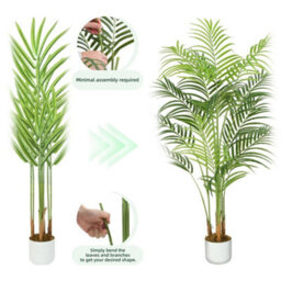 Artificial Palm Tree W/plastic Planter And Artificial Moss For House Office 160Cm - thumbnail 5