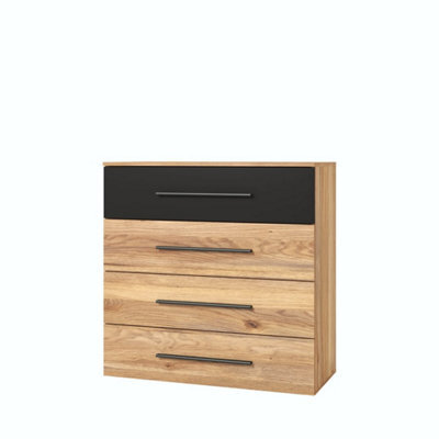 Arte Elegant Beta Chest Of Drawers 910mm In Oak Mauvella - Stylish Bedroom Storage H920mm D400mm - image 1
