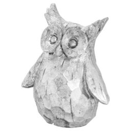 Hill Interiors Olive Ceramic Owl Ornament Silver (23Cm X 11Cm X 20Cm)