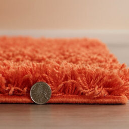 Uetian Orange Shaggy Rug Soft Plush Dense Pile Modern Area Carpet (120X170 Cm) - thumbnail 2