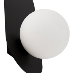 Wyld And Coco Set Of 2 Black Matt Iron Wall Lamps With Opaque Glass Globes, W12 X D13 X H30Cm - thumbnail 7