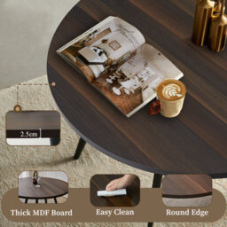 Sonara Dark Walnut 4-Seater Round Dining Table 100 Cm With 4 Velvet Chairs - thumbnail 8