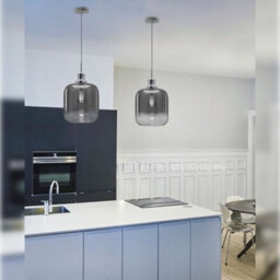 Long Life Lamps Company Modern Vintage Glass Grey Pendant Light M0202 - thumbnail 6