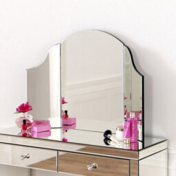 The Furniture Market Venetian Curved Dressing Table Mirror Vintage Vanity  Mirror Bedroom Elegant Makeup Mirror With Stand Decorative Tabletop Mirror  by B&Q | uFurnish.com