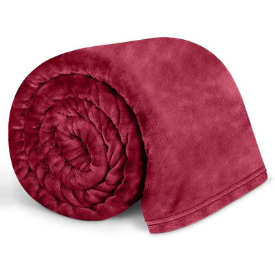 Bedlooms Burgundy Blanket, Reversible & Lightweight Couch & Bed Throw Blanket, Single 130X150Cm - image 1