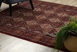 RugsX Carpet Wool Keshan Fringe, Ornament, Frame Oriental 1256/53578 Claret Beige 80X145 Cm - thumbnail 5