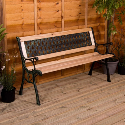 Lassic Garden Vida 3 Seater 123Cm Wide Cross Style Garden Outdoor Bench - image 1