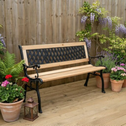 Lassic Garden Vida 3 Seater 123Cm Wide Cross Style Garden Outdoor Bench - thumbnail 9