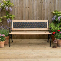 Lassic Garden Vida 3 Seater 123Cm Wide Cross Style Garden Outdoor Bench - thumbnail 8