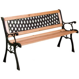 Lassic Garden Vida 3 Seater 123Cm Wide Cross Style Garden Outdoor Bench - thumbnail 7