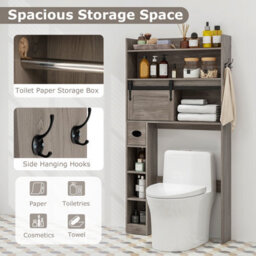 Costway Over The Toilet Storage Cabinet Bathroom Organizer Toilet Rack - thumbnail 5