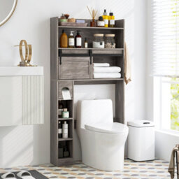 Costway Over The Toilet Storage Cabinet Bathroom Organizer Toilet Rack - thumbnail 1
