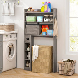 Costway Over The Toilet Storage Cabinet Bathroom Organizer Toilet Rack - thumbnail 4