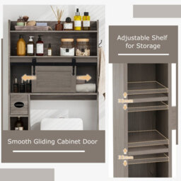 Costway Over The Toilet Storage Cabinet Bathroom Organizer Toilet Rack - thumbnail 7