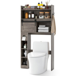 Costway Over The Toilet Storage Cabinet Bathroom Organizer Toilet Rack - thumbnail 2