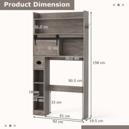Costway Over The Toilet Storage Cabinet Bathroom Organizer Toilet Rack - thumbnail 3