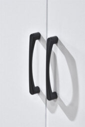 Swish Furniture White 6 Door 2 Drawer Mirrored Wardrobe Black Handles Paddington Clothes Rail - thumbnail 5